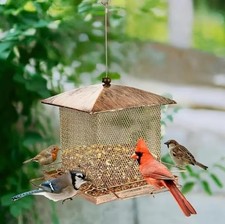 Hanging Metal Bird Feeder for Garden – Large Capacity Wild Bird Seed Feeder