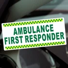 1 x Sign Ambulance First Responder Stickers Medical Health and Safety Car Alert