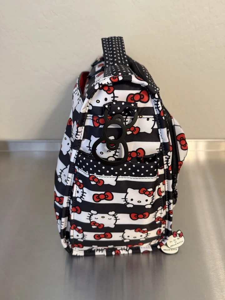 Jujube BFF Diaper Bag With Changing Pad, Hello Kitty Dots And Stripes, New - Image 4 of 4