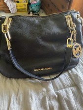 Michael Kors Black Pebbled Shoulder Bag Gold ...