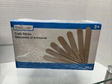Jumbo Wood Craft Sticks 200 in Box 14.8cm x 1.7cm. 5  7/8 " x 11/16"