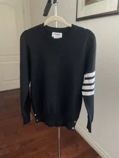 Thom Browne Black Striped Merino Wool Sweater