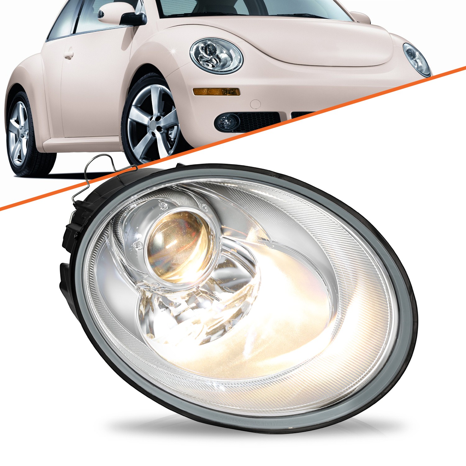 For Volkswagen Beetle Headlight 2006-2010 Passenger Side Halogen DOT VW2519109