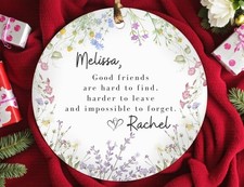 Personalized Friendship Ornament, Custom Friend Christmas Ornament Gifts