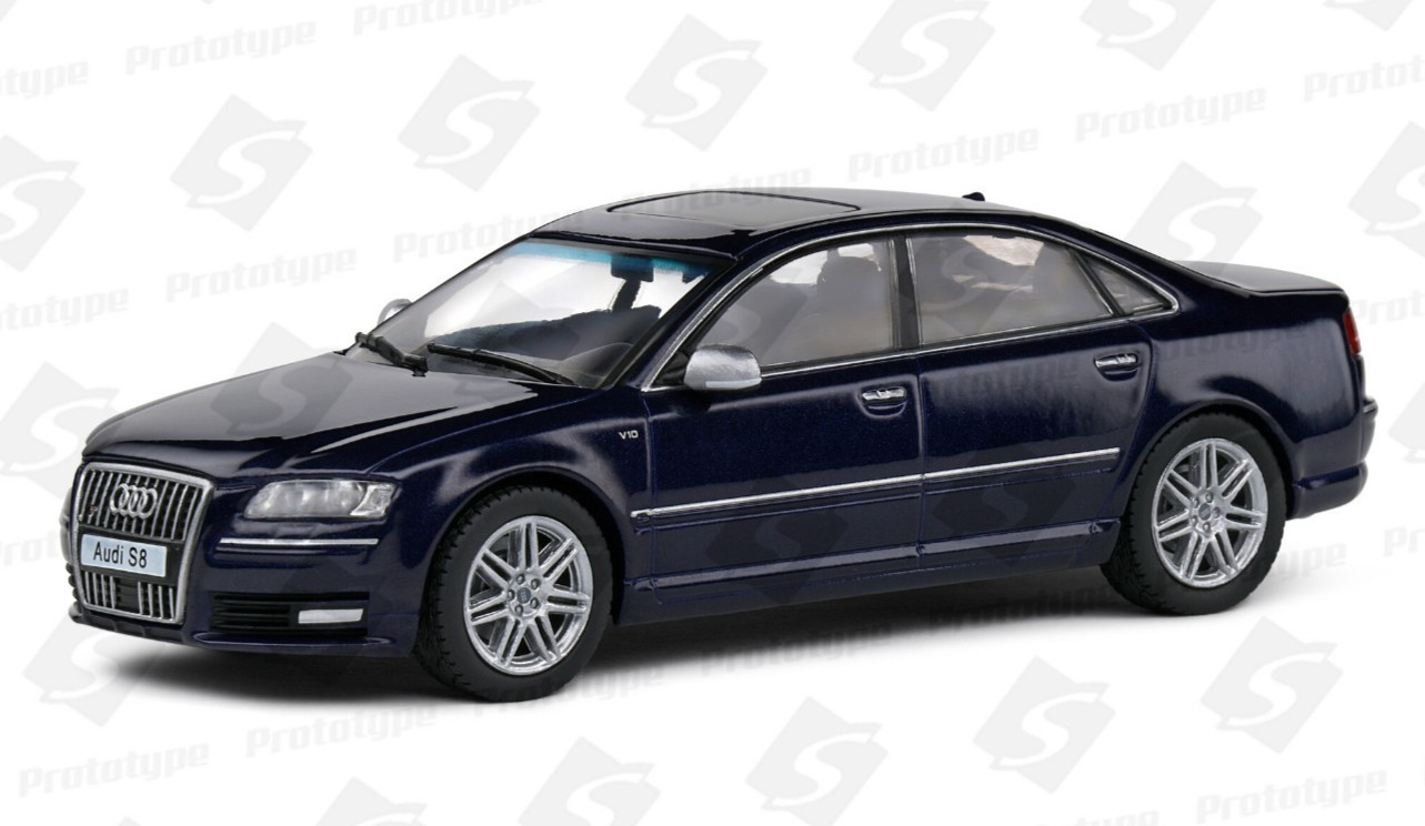 SOLIDO DIECAST 1/43 2010 AUDI S8 D3 5.2L V10 IN NIGHT BLUE PEARL S4313303