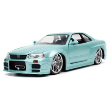 Toys Fast  Furious 1:24 Brian's 2002 Nissan Skyline GT-R R34 Blue Green Die-...