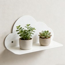 Image of Floating Display Shelf Cute Cloud Wall Shelf Metal Cloud Shape Organizer Hanging