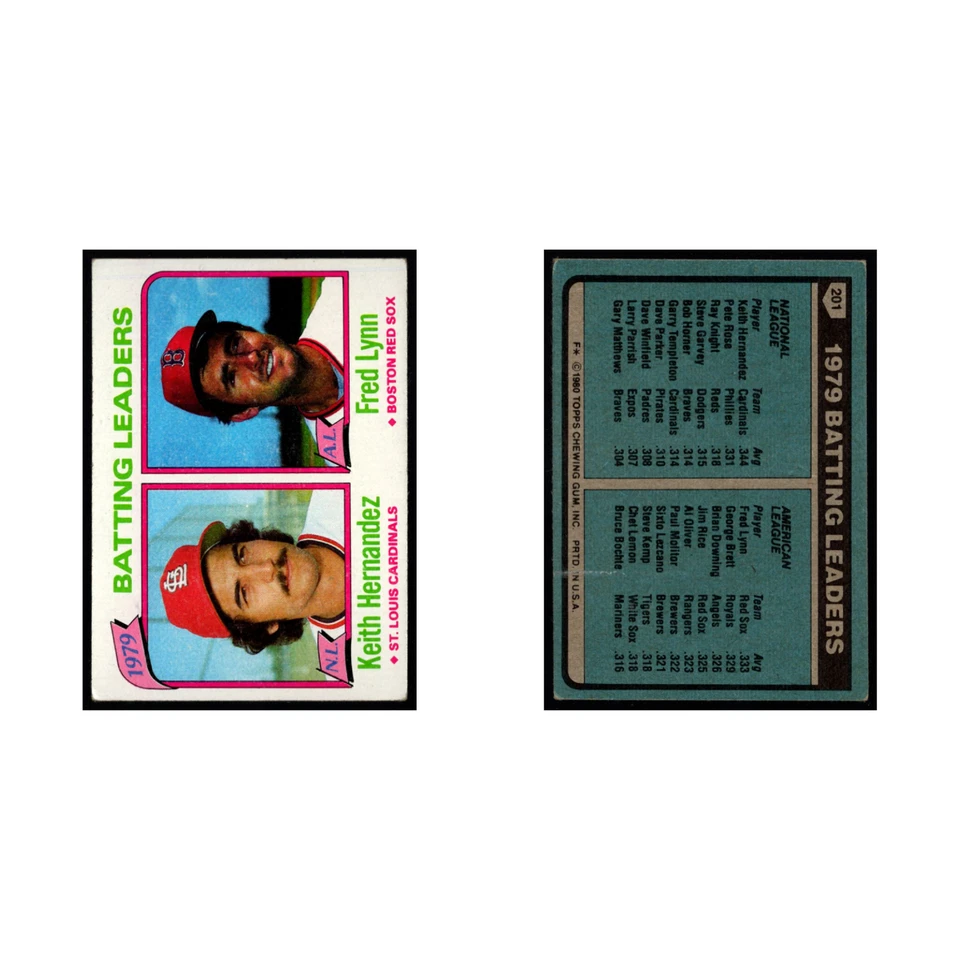 Lote de 8 tarjetas de béisbol Fred Lynn 1980 Topps Boston Red Sox conjunto colección MLB EN MUY BUENA CONDICIÓN Foto 4 de 4