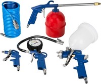 Druckluft Set 18Tlg Lackierpistole Ausblaspistole ReifenfüLler 5M Spiralschlauch