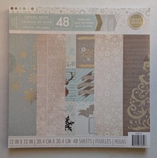 Almohadilla de papel para álbum de recortes Craft Smith Navidad Invierno Cristal Escarcha 12"x12" 48 hojas