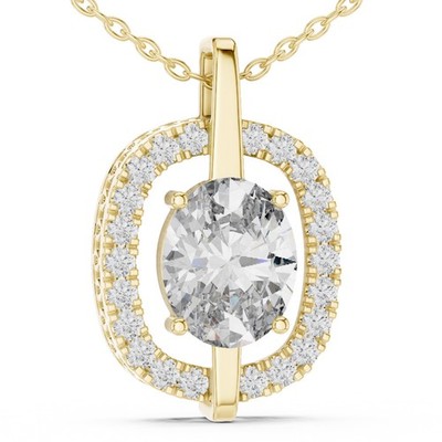Zertifizierter VVS1 D Lab Grown Diamond Timeless Minimalist Pendant 14k Gold ...