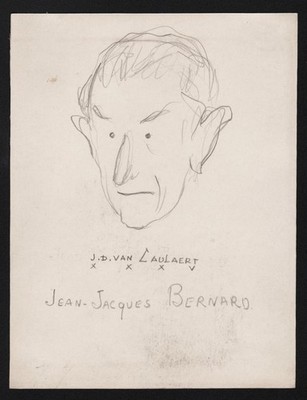 Jean-Jacques Bernard Playwright Novelist Playwright Drawing by Caulaert