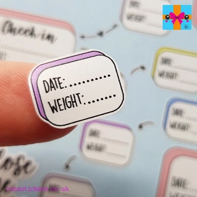 CUTE STICKERS Weight Loss Tracker Planner Stickers Diet Weight Loss Diary Calender Sticker