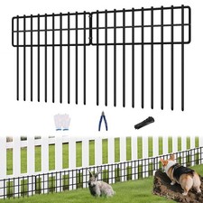 Garden Fence Animal Barrier, 30 Panels No Dig Fence 42.5ft L x13in H , Rustp...