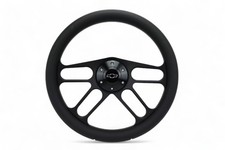 14" Billet Black Aluminum Muscle - Half Wrap 6 Hole Steering Wheel With Chevy...