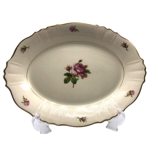 SYRACUSE CHINA Victoria Federal Shape 12" Oval Serving Platter Gold Trim USA