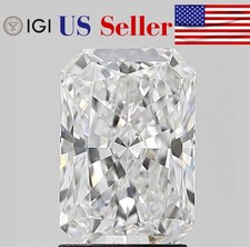 IGI Certified Lab Grown CVD Diamond RADIANT Cut 1.3 Ct D Color VS1 Clarity Stone