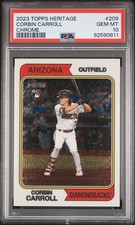 2023 TOPPS HERITAGE CHROME #209 CORBIN CARROLL ROOKIE RC 662/999 PSA 10