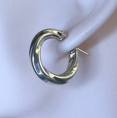 Schöne gewellte 925 Sterling Silber Creolen 7/8 Zoll