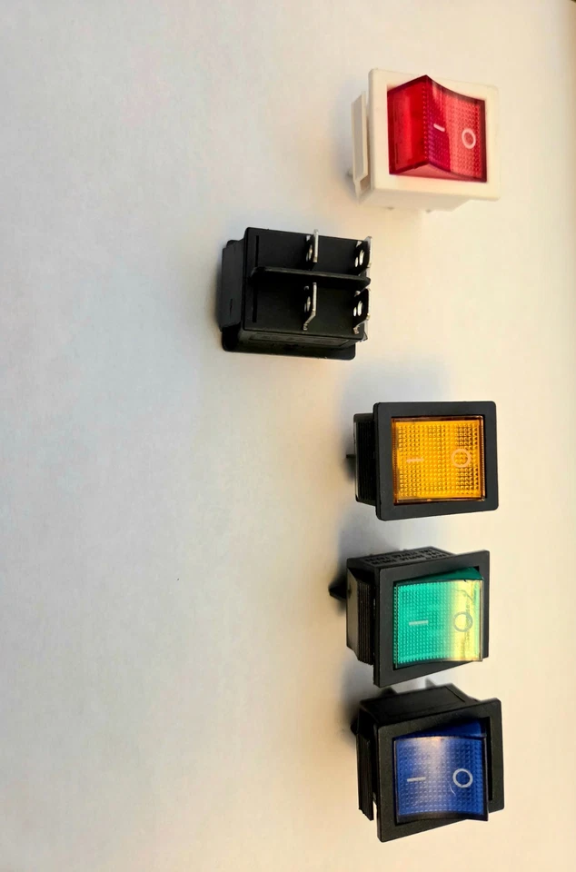 KCD4 2 Position Rectangular Rocker Switch 4 Pin 250V 16A ON OFF - Image 2 of 4