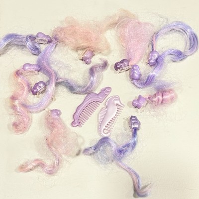 Lady Lovely Locks Pixie Tails Lot Of Hair Clips Comb Vintage Mattel - Purple