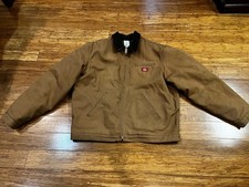 VTG Dickies Blanket Lined Jacket Men's XL Brown Detroit Style Duck Canvas READ 