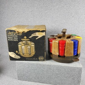 VTG TAG Ject-a-chip Revolving Poker Chip Dispeninng Carousel Caddy Marbled