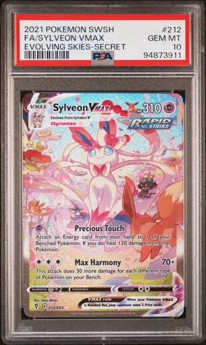 Pokemon Sylveon Vmax Evolving Skies 212/203 Secret Rare Full Alt Art PSA 10