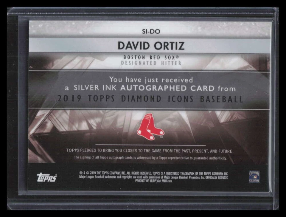2019 Topps Diamond Icons Silver Ink Autographs SIDO David Ortiz Auto 21/25 - Image 2 of 2