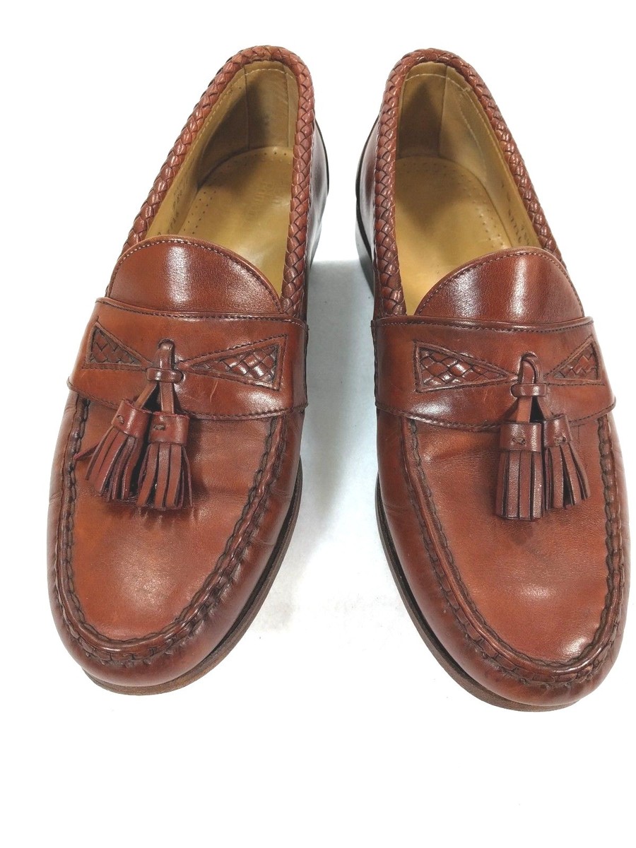 Allen Edmonds Maxfield Walnut Woven Trim Leather Tassel 