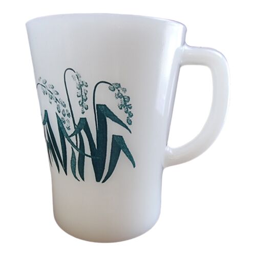 Vintage Crown Pyrex Coffee Mug Cup Teal LUPIN Rare Retro Floral 9 Ounce - Bild 1 von 6
