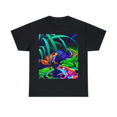 Vintage 80s 90s Style Reprint T Shirt Tree Frog Animal Art Tee Adult Rainforest