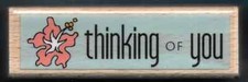 THINKING OF YOU Flower Gift Card Word Hampton Art NEW Medium CRAFT RUBBER STAMP