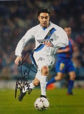 Rara fotografia 10x8 Recoba Inter firmata a mano originale di persona