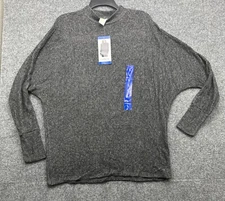 Matty M Womens Mock Neck Top Charcoal Size Large NEW!