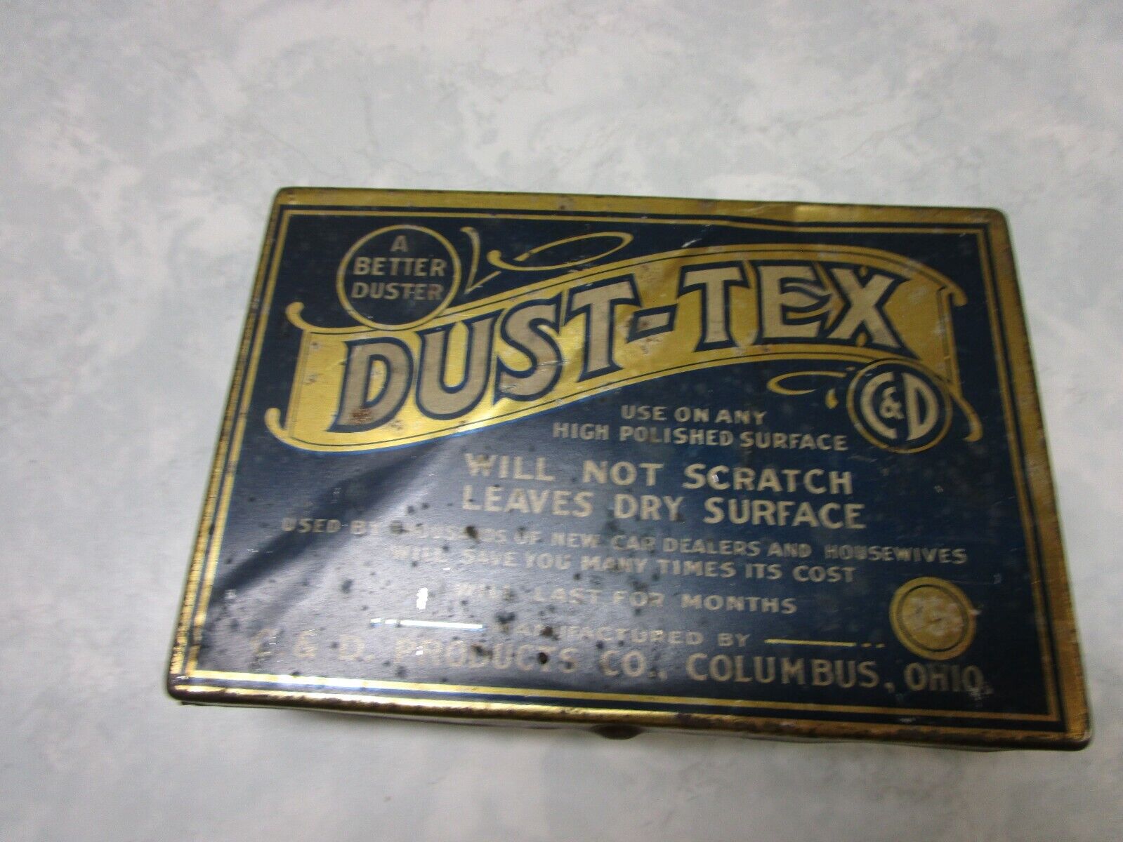 Vintage Dust Tex  Cleaning & Polishing Cloth Wax Treatment Tin Advertising