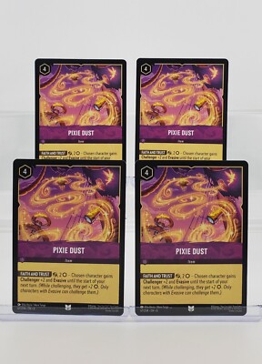 Disney Lorcana Pixie Dust 67/204 Azurite Sea Uncommon 4 Cards Set