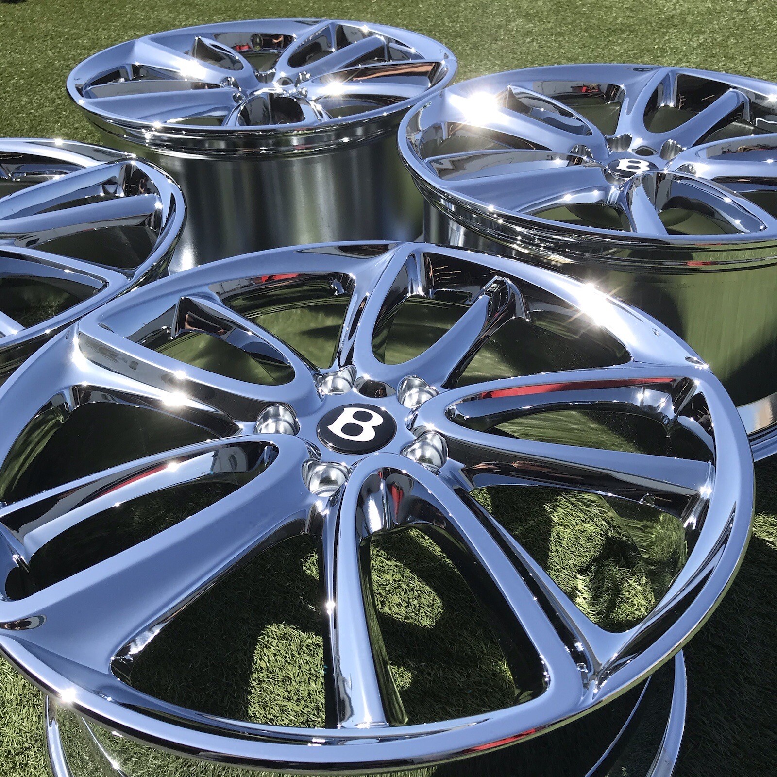 22" BENTLEY 2023 CONTINENTAL RIMS OEM GENUINE SET NEW CHROME PERFERCT SET 4 FACT