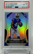2019 Panini  SILVER PRIZM   Devin Singletary  ROOKIE CARD   PSA 8
