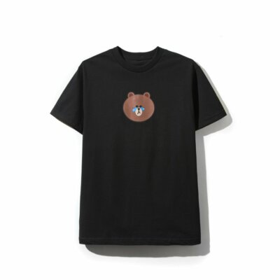 Anti Social Social Club x Line Friends Brown Bear Black Tee Size