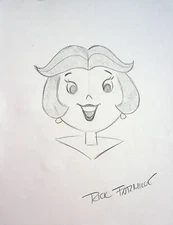 JANE - The Jetsons RICK FARMILOE Signed Hand Penciled 8.5"x11" CONVENTION ART