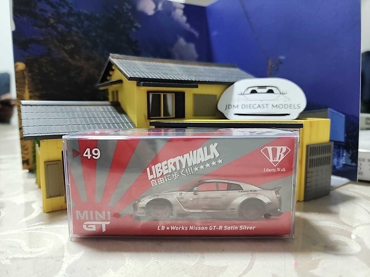 Mini GT LB WORKS Nissan GT-R (R35) Satin Silver Type 1, Rear Wing