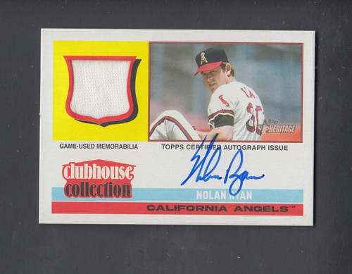 Nolan Ryan #CCAR-NR 2025 Topps Heritage Clubhouse Collection Autograph Relic card