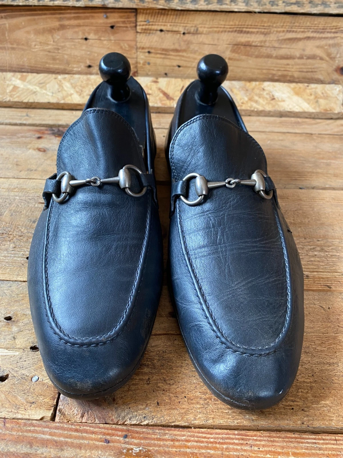 Mocassins Gucci horsebit Jordan, bleu foncé à enfiler taille 7,5 US 8,5