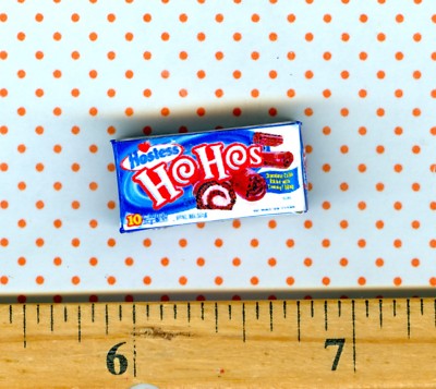 Dollhouse Miniature size Chocolate Rolled-up Snack Cake Box # H H