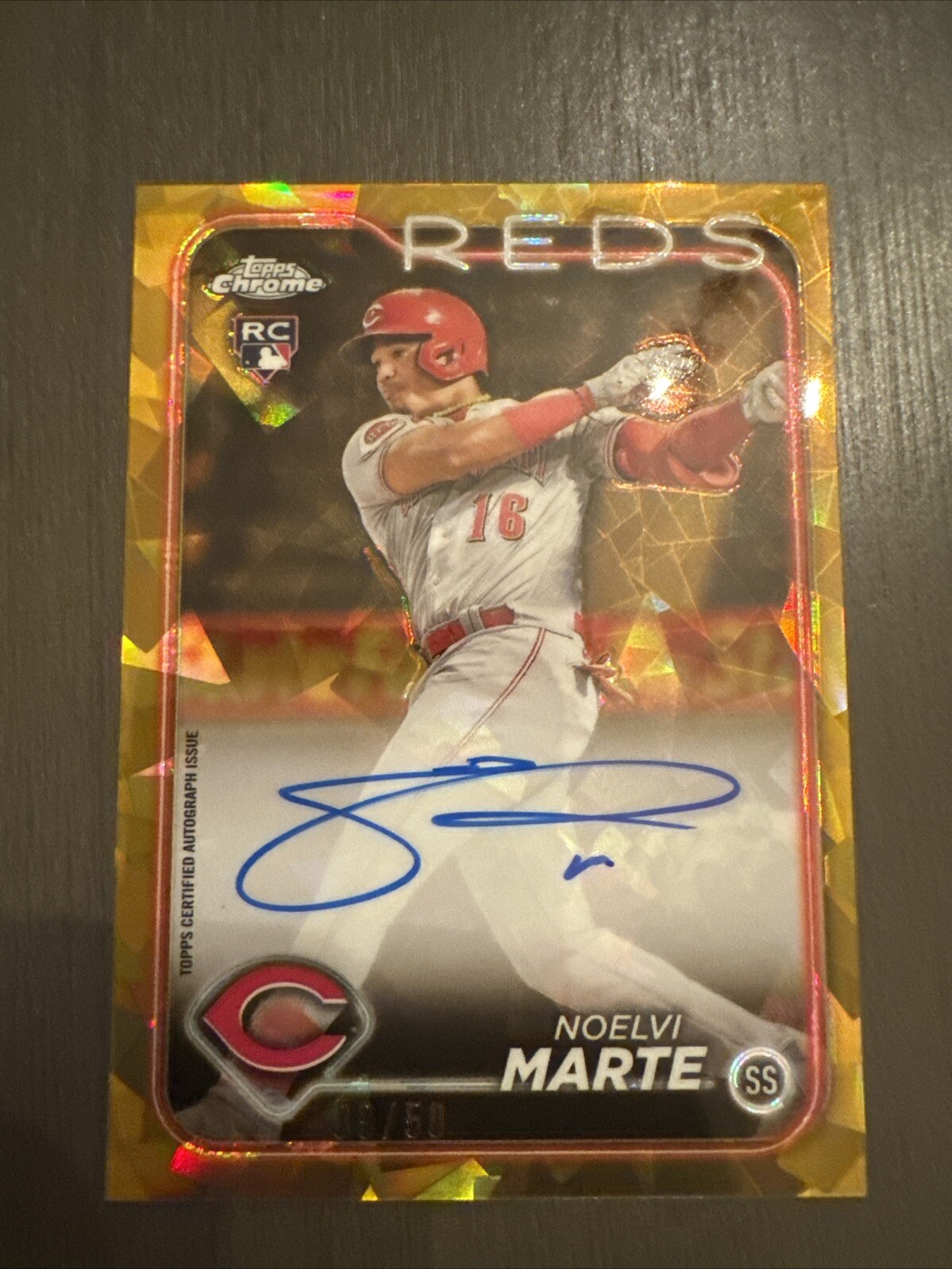 2024 Topps Chrome Baseball Sapphire gold auto NOELVI MARTE RC /50