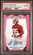 2017 Jonathan Allen #RA-JAL Prizm Pink Auto PSA 10 Rookie Optic Holo Select RC