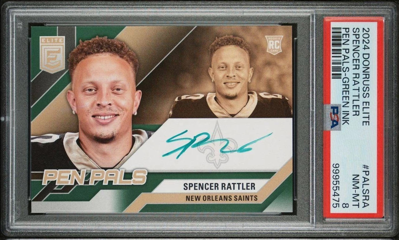 Spencer Rattler Panini Donruss Elite Pen Pals #PALSRA Green Ink