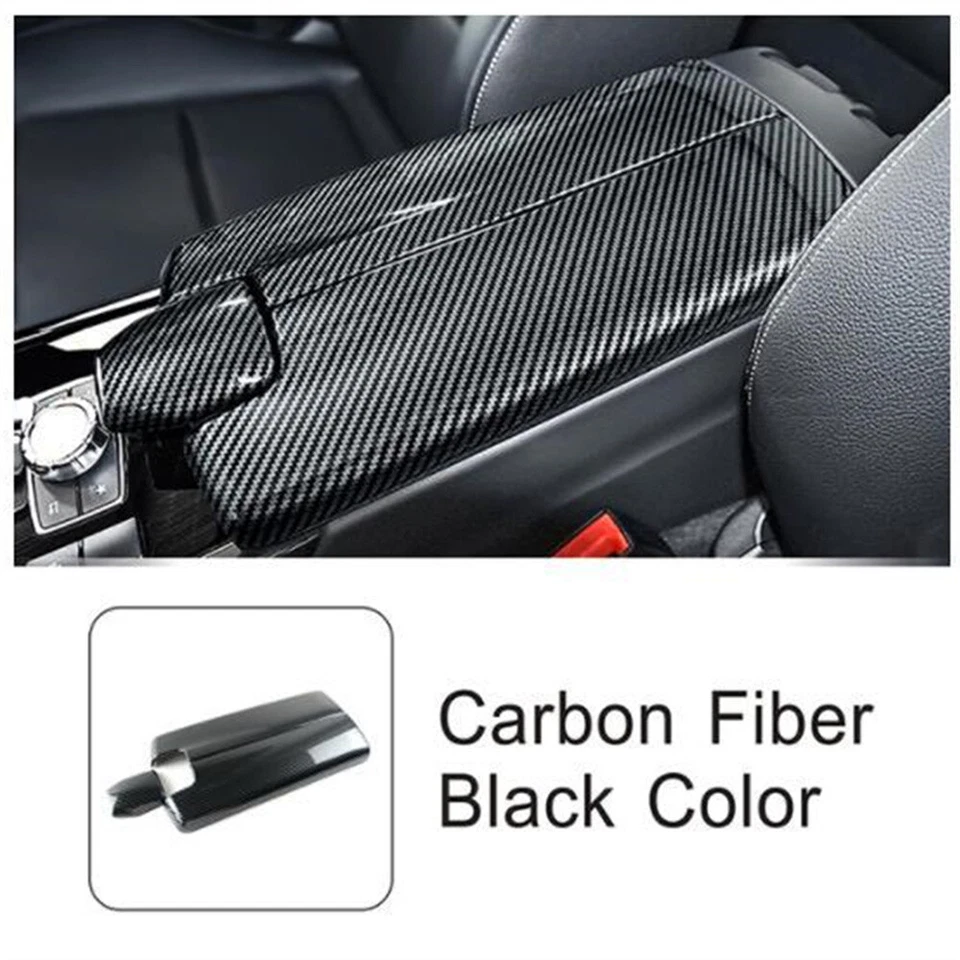 For Mercedes Benz E Class W212 10-15 Carbon Fiber Look Center Armrest Box Cover - Изображение 2 из 4