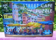 100% COMP. PINK SKY 1000 PIECE JIGSAW PUZZLE-STREET CAFE
